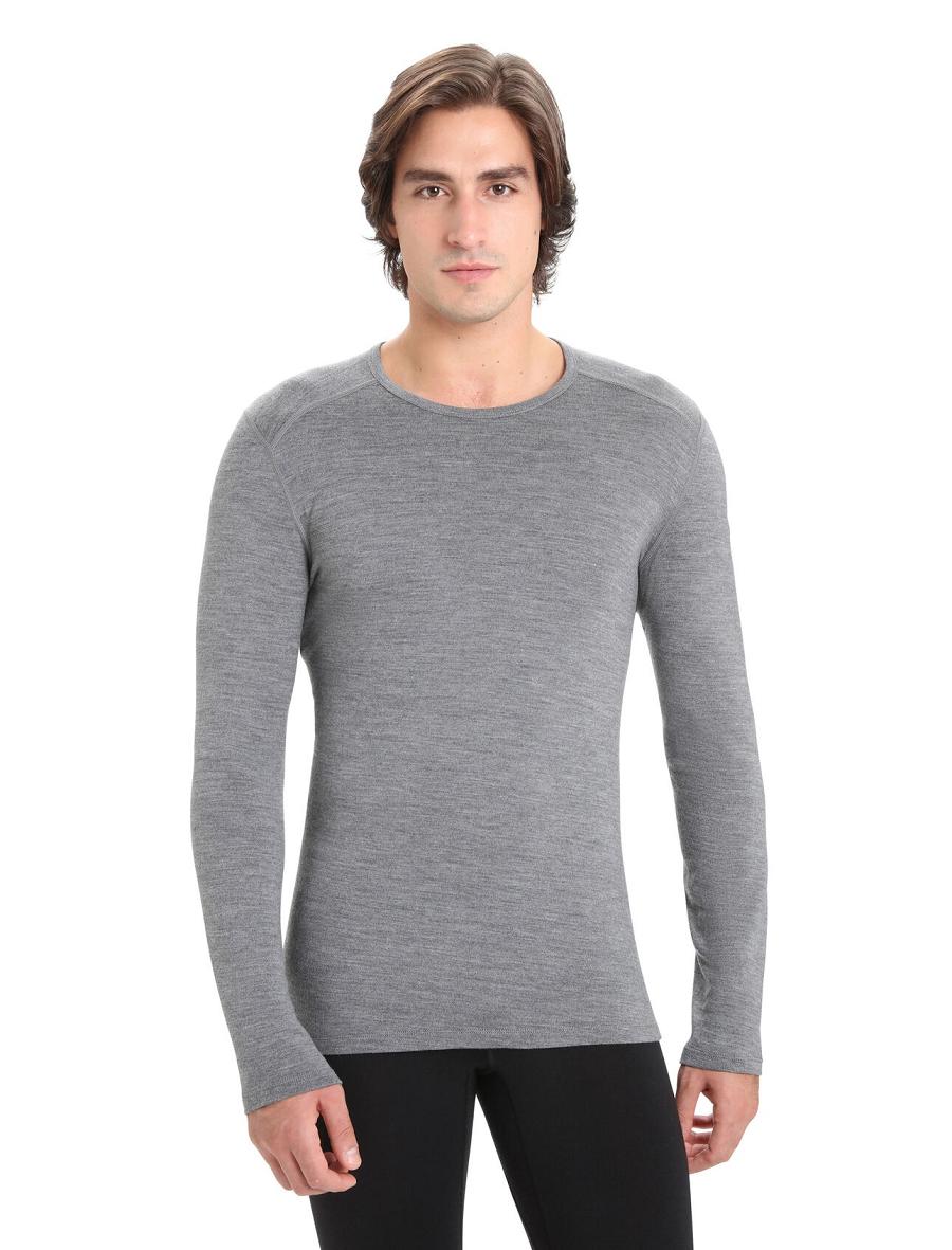 Icebreaker Merino 260 Tech Long Sleeve Crewe Thermal Top Miesten Base Layers Harmaat | FI 1396BEXC